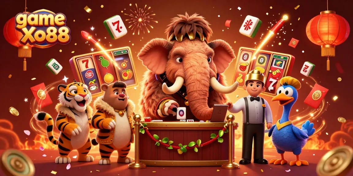 Experience the thrill of game Xo88 with vibrant casino scenes featuring iconic characters.