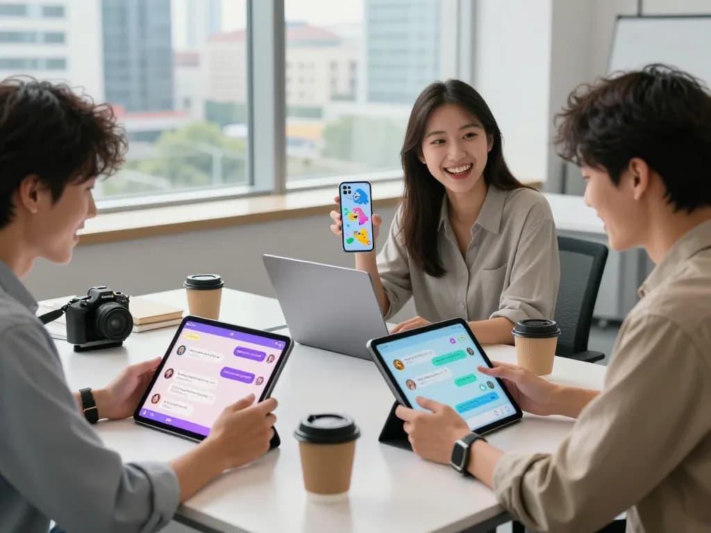 Users enjoying spicy AI chat applications in a modern workspace with engaging interfaces.