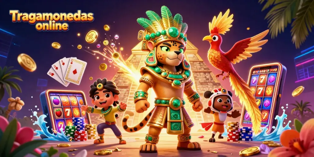 Disfruta las tragamonedas online con nuestros personajes de casino y premios brillantes.