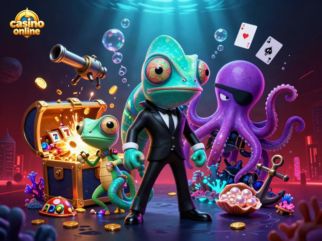 Juega en el casino online y gana con el emocionante camaleón y sus amigos.