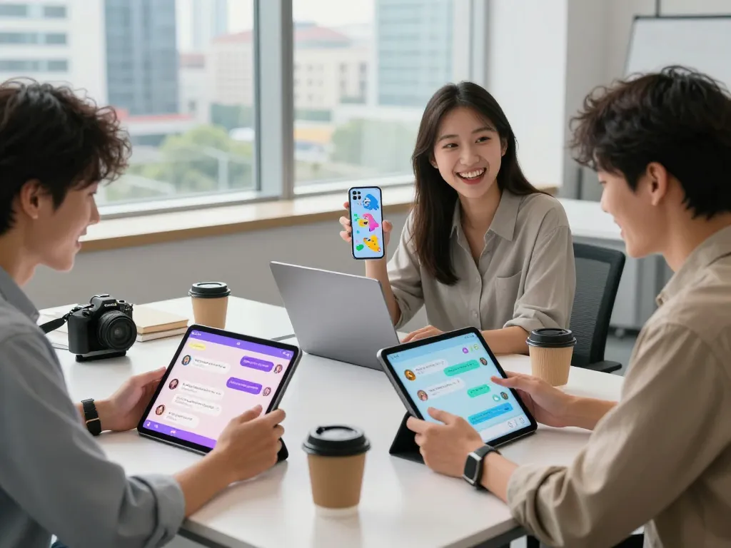 Users enjoying spicy AI chat applications in a modern workspace with engaging interfaces.