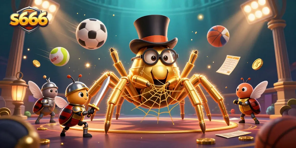 Experience excitement with s666 in a vibrant casino-themed 3D illustration featuring characters and game elements.