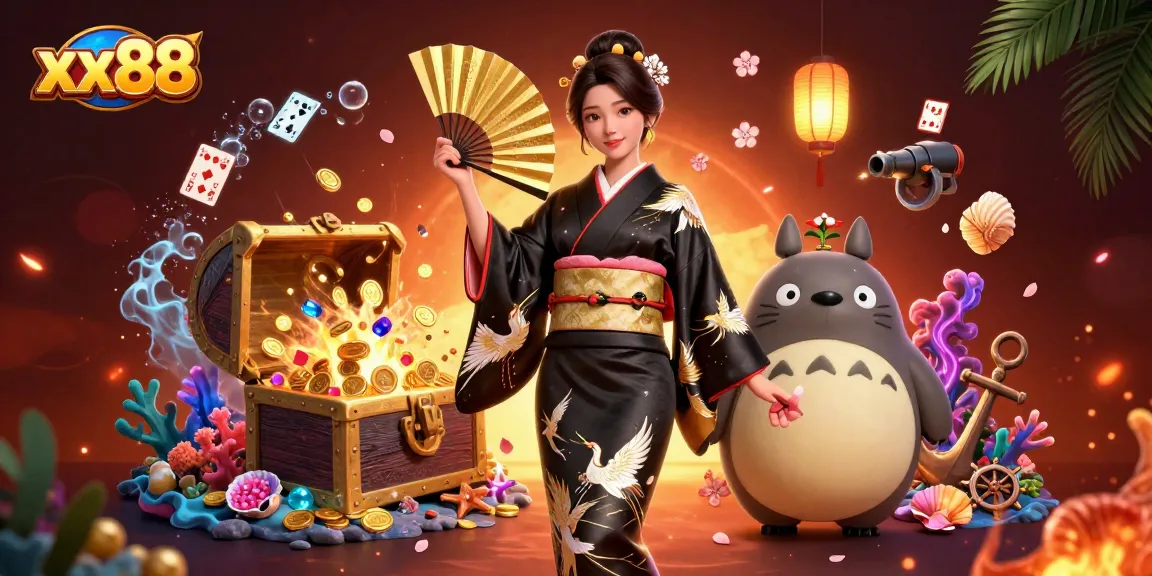 Participate in thrilling casino gameplay at xx88 with vibrant Asian-inspired elements.
