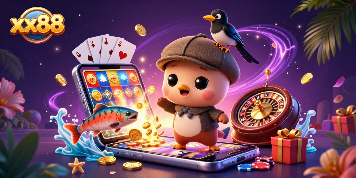 Spin and win at xx88 with cute characters, vibrant slot games, and playful energy.