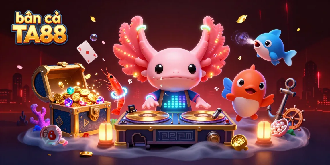 bắn cá TA88 showcases an exciting underwater scene with vibrant sea creatures and treasure.