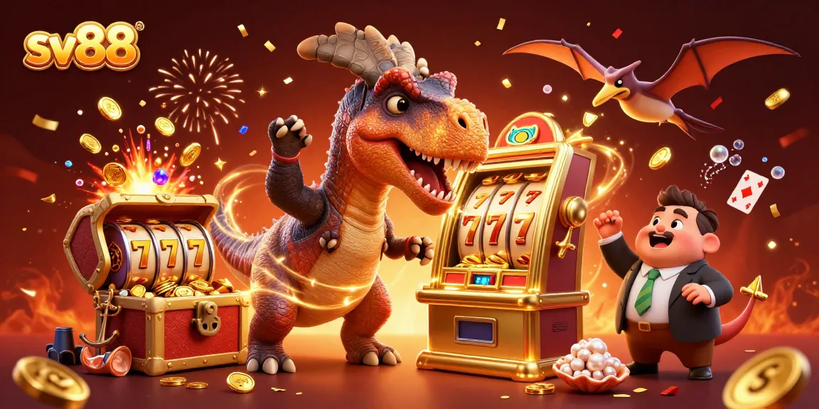 Experience thrilling jackpots with sv88: A pachycephalosaurus wins coins at a dynamic casino.