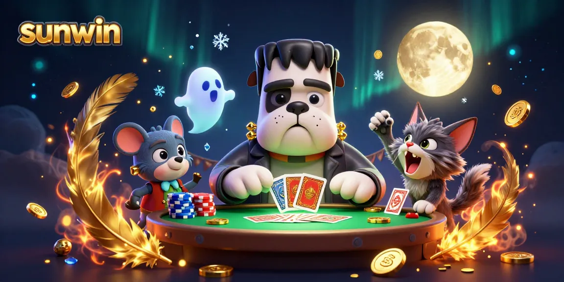 Engage in thrilling card play at sunwin with lively characters in an enchanting casino setting.