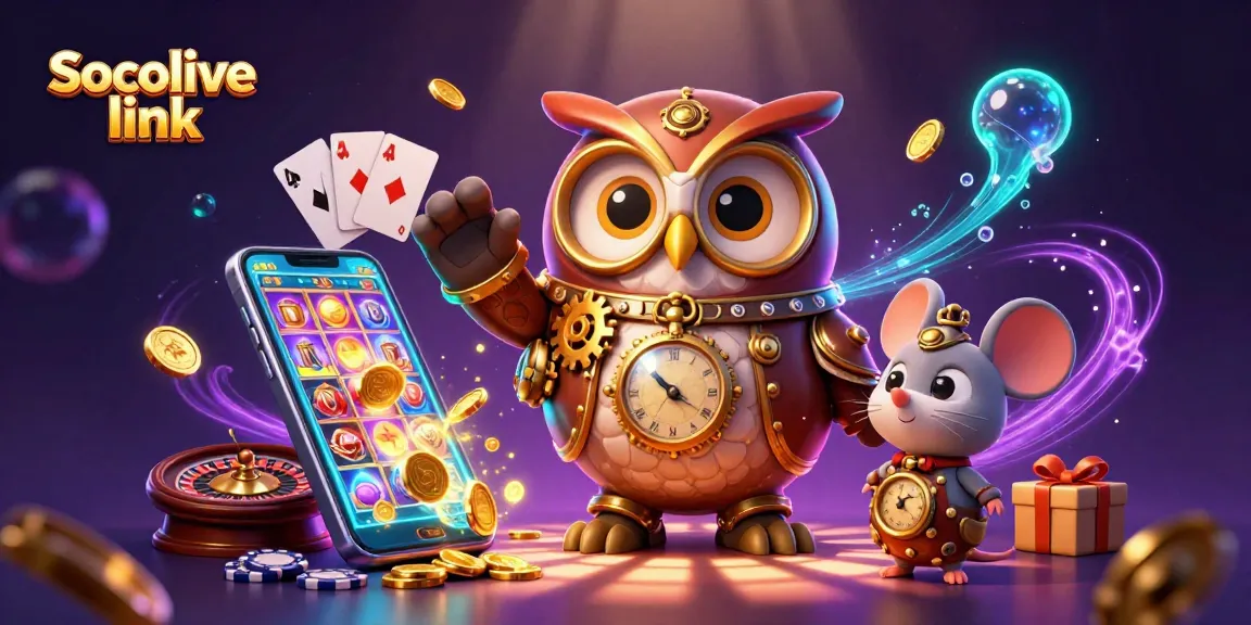 Experience thrilling gameplay with Socolive link in this vibrant, rich 3D casino scene.