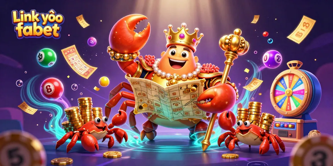 Experience the thrill of gaming with Link vào fabet's 3D casino illustration, featuring vibrant lottery elements.