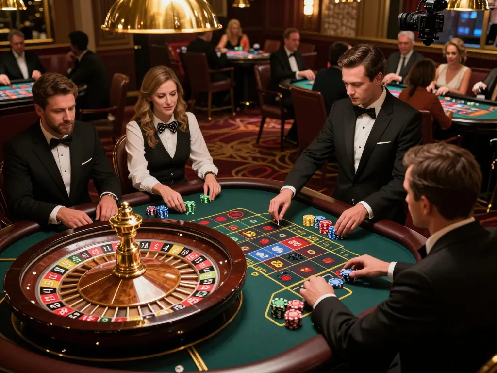 CM88 players enjoying an exciting roulette game with a croupier spinning the wheel.