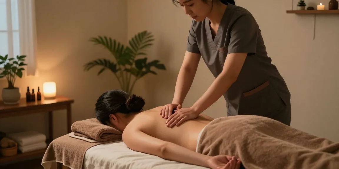 Professional 오산출장마사지 service in a calming home environment with therapist and client.