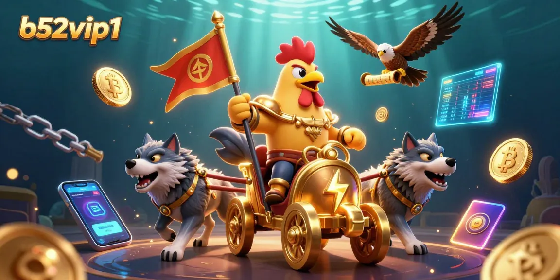 Engage with the vibrant world of b52vip1, featuring an adventurous rooster warlord in a thrilling casino scene.