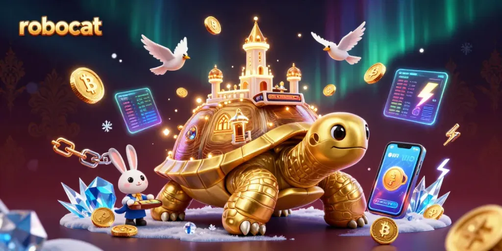 Spin the reels at Robocat Casino with a golden tortoise-themed gaming extravaganza.